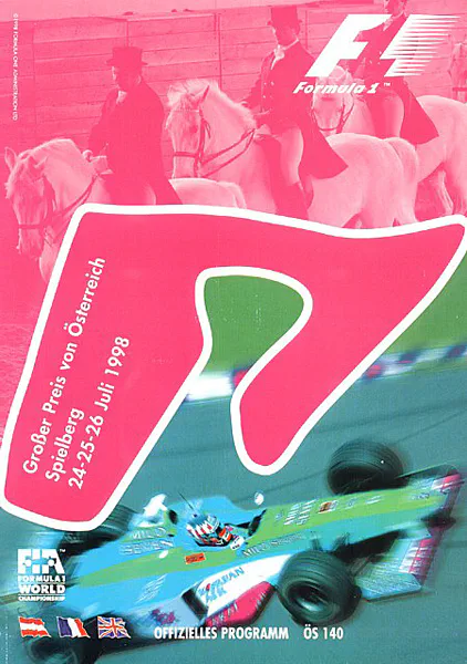 1998-07-26 | Grosser Preis von Österreich | Spielberg | Formula 1 Event Artworks | formula 1 event artwork | formula 1 programme cover | formula 1 poster | carsten riede