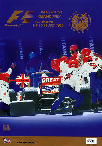 1999-07-11 | British Grand Prix | Silverstone | Formula 1 Event Artworks | formula 1 event artwork | formula 1 programme cover | formula 1 poster | carsten riede