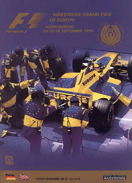 1999-09-26 | Grosser Preis von Europa | Nürburgring | Formula 1 Event Artworks | formula 1 event artwork | formula 1 programme cover | formula 1 poster | carsten riede