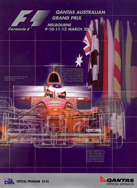 2000-03-12 | Australian Grand Prix | Melbourne | Formula 1 Event Artworks | formula 1 event artwork | formula 1 programme cover | formula 1 poster | carsten riede