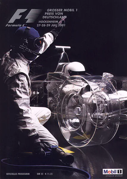 2001-07-29 | Grosser Preis von Deutschland | Hockenheim | Formula 1 Event Artworks | formula 1 event artwork | formula 1 programme cover | formula 1 poster | carsten riede