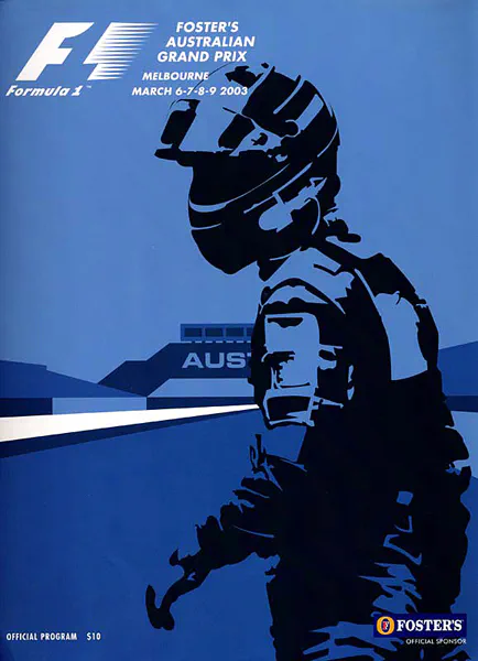 2003-03-09 | Australian Grand Prix | Melbourne | Formula 1 Event Artworks | formula 1 event artwork | formula 1 programme cover | formula 1 poster | carsten riede
