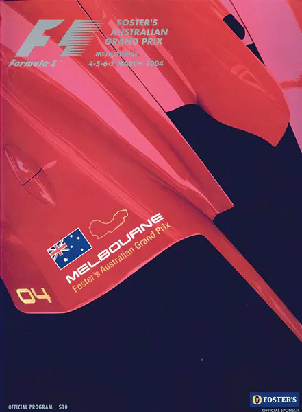 2004-03-07 | Australian Grand Prix | Melbourne | Formula 1 Event Artworks | formula 1 event artwork | formula 1 programme cover | formula 1 poster | carsten riede