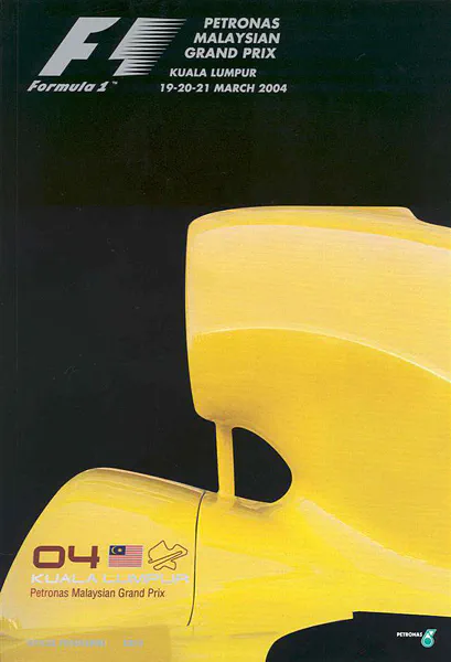 2004-03-21 | Malaysian Grand Prix | Sepang | Formula 1 Event Artworks | formula 1 event artwork | formula 1 programme cover | formula 1 poster | carsten riede