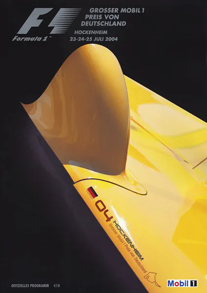 2004-07-25 | Grosser Preis von Deutschland | Hockenheim | Formula 1 Event Artworks | formula 1 event artwork | formula 1 programme cover | formula 1 poster | carsten riede