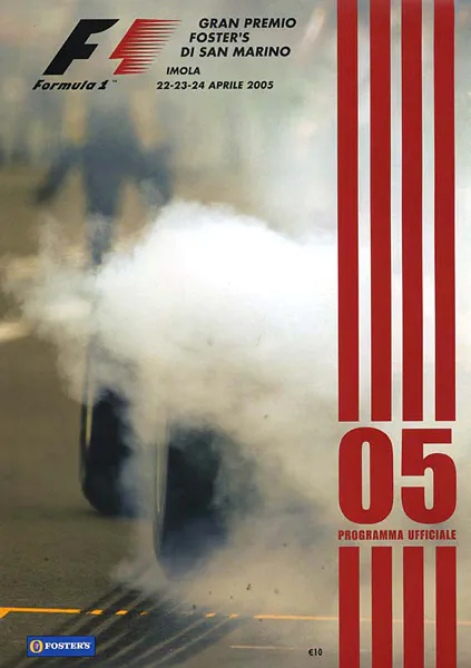 2005-04-24 | Gran Premio Di San Marino | Imola | Formula 1 Event Artworks | formula 1 event artwork | formula 1 programme cover | formula 1 poster | carsten riede