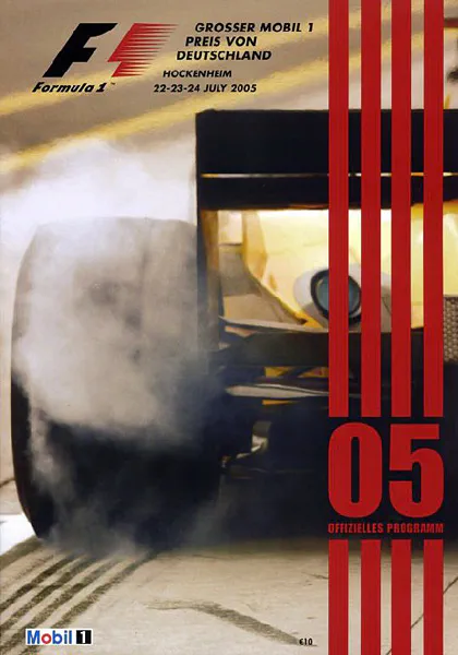 2005-07-24 | Grosser Preis von Deutschland | Hockenheim | Formula 1 Event Artworks | formula 1 event artwork | formula 1 programme cover | formula 1 poster | carsten riede