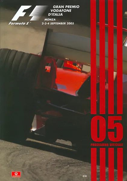 2005-09-04 | Gran Premio D`Italia | Monza | Formula 1 Event Artworks | formula 1 event artwork | formula 1 programme cover | formula 1 poster | carsten riede
