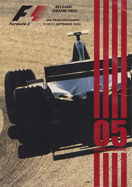 2005-09-11 | Grand Prix De Belgique | Spa-Francorchamps | Formula 1 Event Artworks | formula 1 event artwork | formula 1 programme cover | formula 1 poster | carsten riede