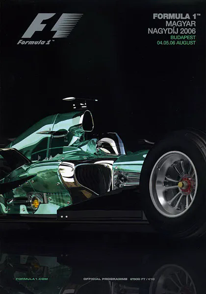 2006-08-06 | Magyar Nagydij | Budapest | Formula 1 Event Artworks | formula 1 event artwork | formula 1 programme cover | formula 1 poster | carsten riede