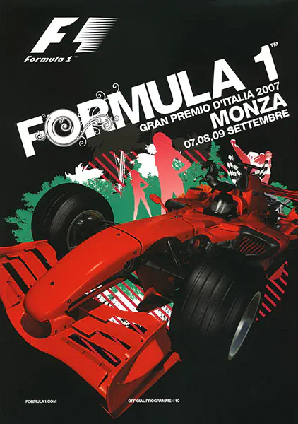 2007-09-09 | Gran Premio D`Italia | Monza | Formula 1 Event Artworks | formula 1 event artwork | formula 1 programme cover | formula 1 poster | carsten riede