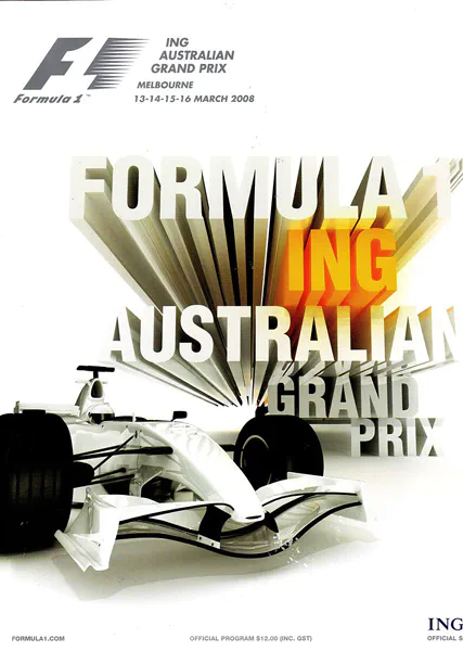2008-03-16 | Australian Grand Prix | Melbourne | Formula 1 Event Artworks | formula 1 event artwork | formula 1 programme cover | formula 1 poster | carsten riede
