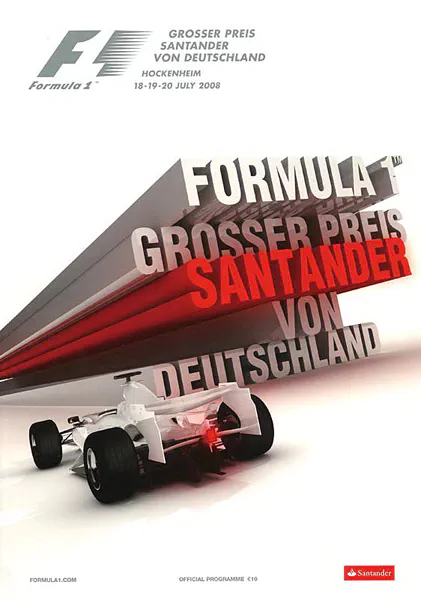 2008-07-20 | Grosser Preis von Deutschland | Hockenheim | Formula 1 Event Artworks | formula 1 event artwork | formula 1 programme cover | formula 1 poster | carsten riede