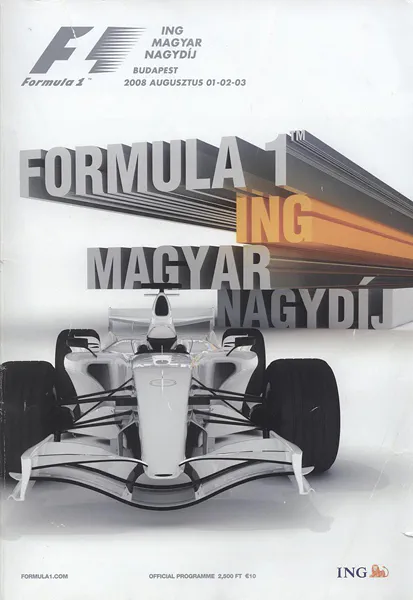 2008-08-03 | Magyar Nagydij | Budapest | Formula 1 Event Artworks | formula 1 event artwork | formula 1 programme cover | formula 1 poster | carsten riede