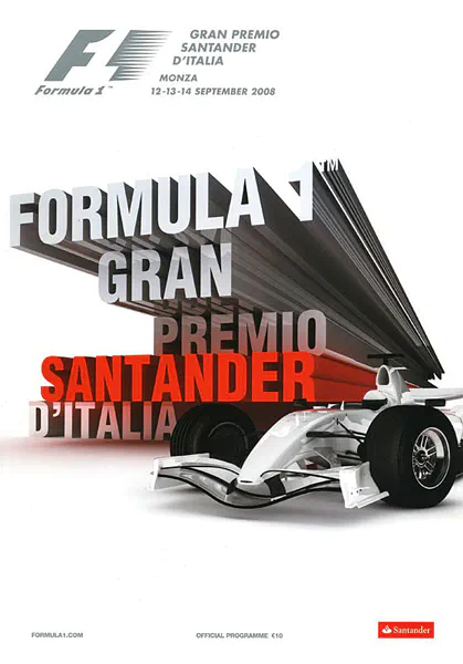 2008-09-14 | Gran Premio D`Italia | Monza | Formula 1 Event Artworks | formula 1 event artwork | formula 1 programme cover | formula 1 poster | carsten riede