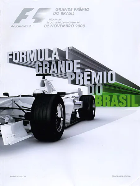 2008-11-02 | Grande Premio Do Brasil | Interlagos | Formula 1 Event Artworks | formula 1 event artwork | formula 1 programme cover | formula 1 poster | carsten riede