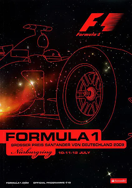 2009-07-12 | Grosser Preis von Deutschland | Nürburgring | Formula 1 Event Artworks | formula 1 event artwork | formula 1 programme cover | formula 1 poster | carsten riede