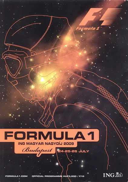 2009-07-26 | Magyar Nagydij | Budapest | Formula 1 Event Artworks | formula 1 event artwork | formula 1 programme cover | formula 1 poster | carsten riede