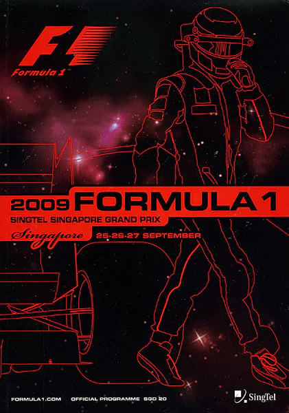 2009-09-27 | Singapore Grand Prix | Singapore | Formula 1 Event Artworks | formula 1 event artwork | formula 1 programme cover | formula 1 poster | carsten riede