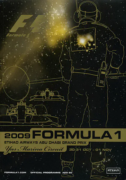 2009-11-01 | Abu Dhabi Grand Prix | Abu Dhabi | Formula 1 Event Artworks | formula 1 event artwork | formula 1 programme cover | formula 1 poster | carsten riede