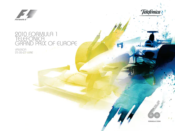 2010-06-27 | Gran Premio De Europa | Valencia | Formula 1 Event Artworks | formula 1 event artwork | formula 1 programme cover | formula 1 poster | carsten riede