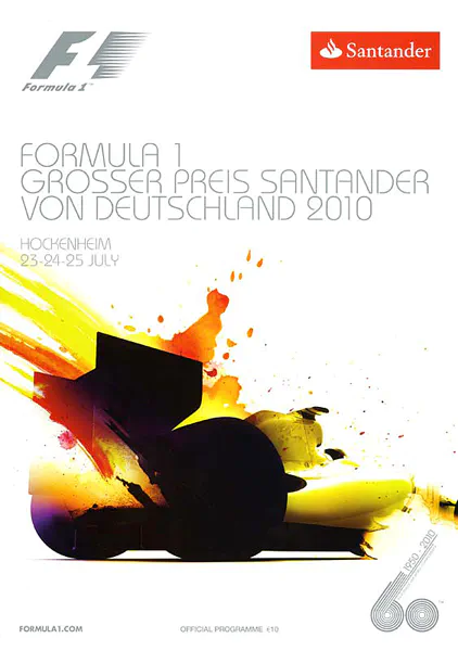 2010-07-25 | Grosser Preis von Deutschland | Hockenheim | Formula 1 Event Artworks | formula 1 event artwork | formula 1 programme cover | formula 1 poster | carsten riede