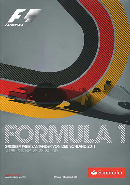 2011-07-24 | Grosser Preis von Deutschland | Nürburgring | Formula 1 Event Artworks | formula 1 event artwork | formula 1 programme cover | formula 1 poster | carsten riede