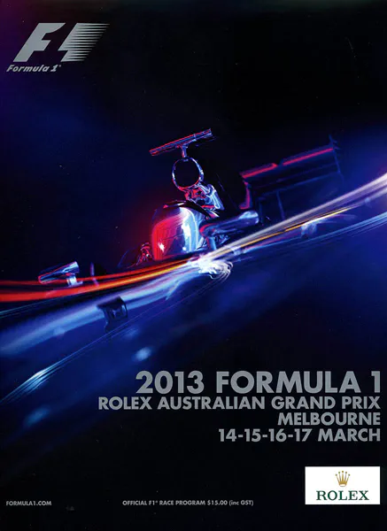 2013-03-17 | Australian Grand Prix | Melbourne | Formula 1 Event Artworks | formula 1 event artwork | formula 1 programme cover | formula 1 poster | carsten riede