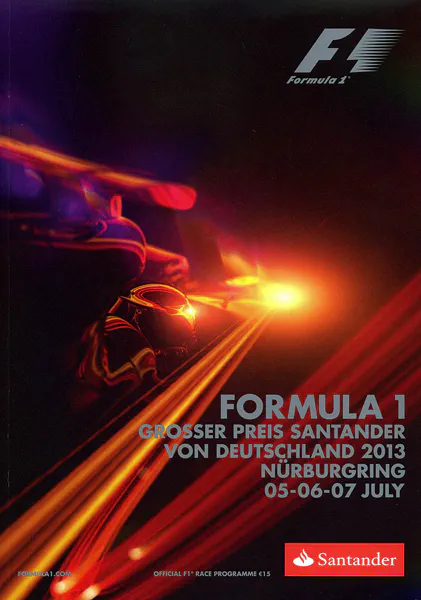 2013-07-07 | Grosser Preis von Deutschland | Nürburgring | Formula 1 Event Artworks | formula 1 event artwork | formula 1 programme cover | formula 1 poster | carsten riede
