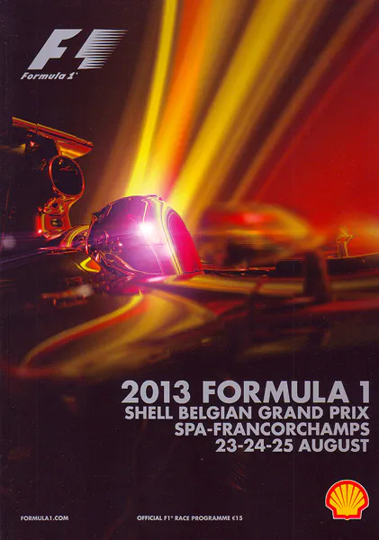 2013-08-25 | Grand Prix De Belgique | Spa-Francorchamps | Formula 1 Event Artworks | formula 1 event artwork | formula 1 programme cover | formula 1 poster | carsten riede