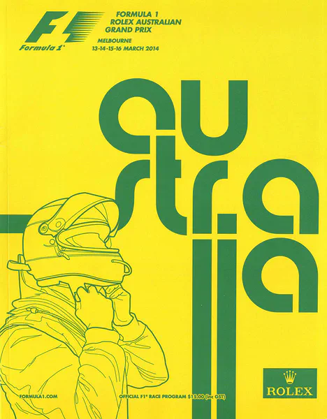 2014-03-16 | Australian Grand Prix | Melbourne | Formula 1 Event Artworks | formula 1 event artwork | formula 1 programme cover | formula 1 poster | carsten riede