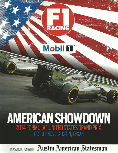 2014-11-02 | United States Grand Prix | Austin | Formula 1 Event Artworks | formula 1 event artwork | formula 1 programme cover | formula 1 poster | carsten riede