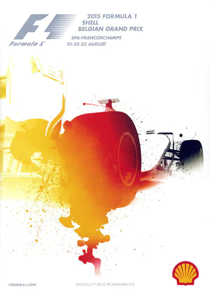 2015-08-23 | Grand Prix De Belgique | Spa-Francorchamps | Formula 1 Event Artworks | formula 1 event artwork | formula 1 programme cover | formula 1 poster | carsten riede