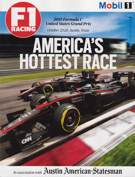 2015-10-25 | United States Grand Prix | Austin | Formula 1 Event Artworks | formula 1 event artwork | formula 1 programme cover | formula 1 poster | carsten riede