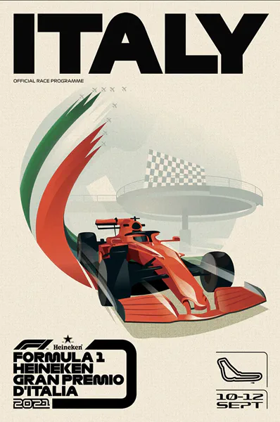 2021-09-12 | Gran Premio D`Italia | Monza | Formula 1 Event Artworks | formula 1 event artwork | formula 1 programme cover | formula 1 poster | carsten riede