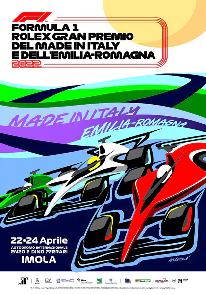 2022-04-24 | Gran Premio Del Made In Italy E Dell`Emilia-Romagna | Imola | Formula 1 Event Artworks | formula 1 event artwork | formula 1 programme cover | formula 1 poster | carsten riede