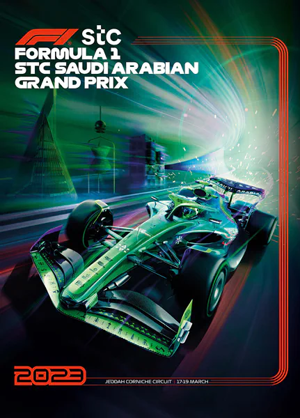 2023-03-19 | Saudi Arabian Grand Prix | Jeddah | Formula 1 Event Artworks | formula 1 event artwork | formula 1 programme cover | formula 1 poster | carsten riede