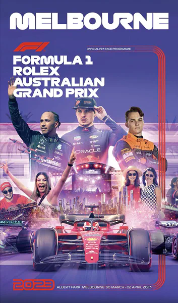 2023-04-02 | Australian Grand Prix | Melbourne | Formula 1 Event Artworks | formula 1 event artwork | formula 1 programme cover | formula 1 poster | carsten riede