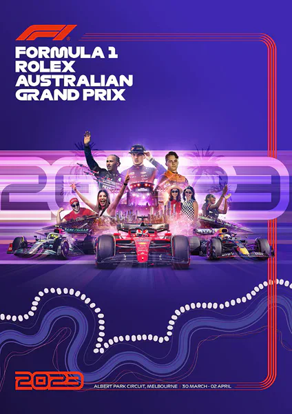 2023-04-02 | Australian Grand Prix | Melbourne | Formula 1 Event Artworks | formula 1 event artwork | formula 1 programme cover | formula 1 poster | carsten riede