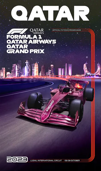 2023-10-08 | Qatar Grand Prix | Lusail | Formula 1 Event Artworks | formula 1 event artwork | formula 1 programme cover | formula 1 poster | carsten riede