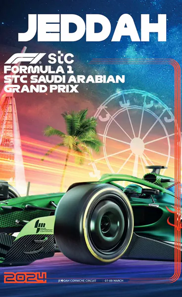 2024-03-09 | Saudi Arabian Grand Prix | Jeddah | Formula 1 Event Artworks | formula 1 event artwork | formula 1 programme cover | formula 1 poster | carsten riede