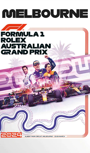 2024-03-24 | Australian Grand Prix | Melbourne | Formula 1 Event Artworks | formula 1 event artwork | formula 1 programme cover | formula 1 poster | carsten riede