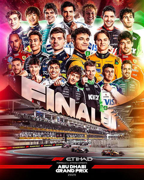 2025-12-07 | Abu Dhabi Grand Prix | Abu Dhabi | Formula 1 Event Artworks | formula 1 event artwork | formula 1 programme cover | formula 1 poster | carsten riede