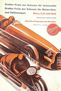 1949-07-03 | Grosser Preis der Schweiz | Bern | Formula 1 Event Artworks | formula 1 event artwork | formula 1 programme cover | formula 1 poster | carsten riede