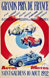 1952-08-10 | Grand Prix De Comminges | St. Gaudens | Formula 1 Event Artworks | formula 1 event artwork | formula 1 programme cover | formula 1 poster | carsten riede