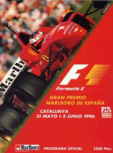 1996-06-02 | Gran Premio De Espana | Barcelona | Formula 1 Event Artworks | formula 1 event artwork | formula 1 programme cover | formula 1 poster | carsten riede