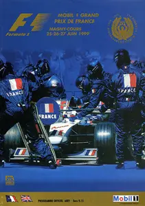 1999-06-27 | Grand Prix De France | Magny-Cours | Formula 1 Event Artworks | formula 1 event artwork | formula 1 programme cover | formula 1 poster | carsten riede